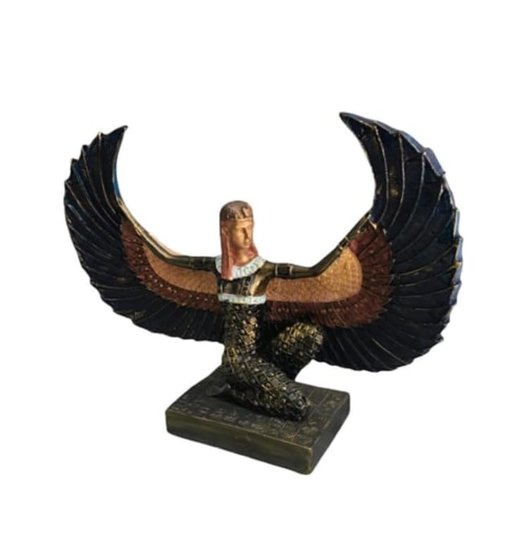 Egyptian Maat Statue with Open Wings, Ancient Egypt Maat Sculpture, Egyptian Winged Maat Figurine, Egyptian Mythology Statue of Maat, Maat Sculpture, Maat Statue, Maat Decor