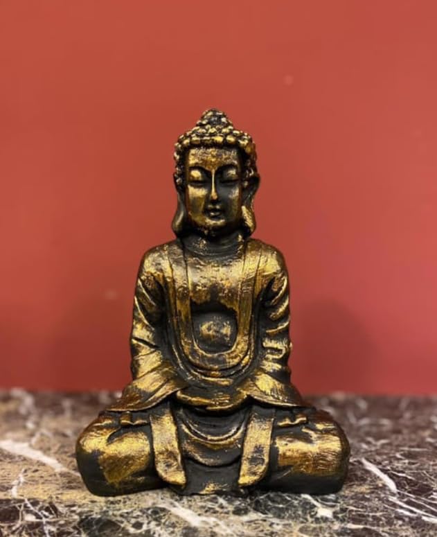 Meditating Buddha Statue, Polyester Buddha Figurine, Small Buddha Sculpture, Buddha Statue in Meditation Pose, Buddha Sculpture