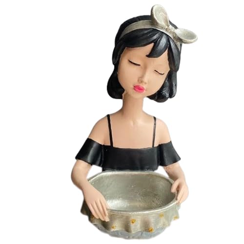 Girl Figurine Decor, Girl With Bowl Sculpture, Handmade Lady Bowl, Cute Girl Figurine Holder, Lady Hamper Figurine, Girl Sculpture, Girl Statue, Girl Decor, Girl Objects