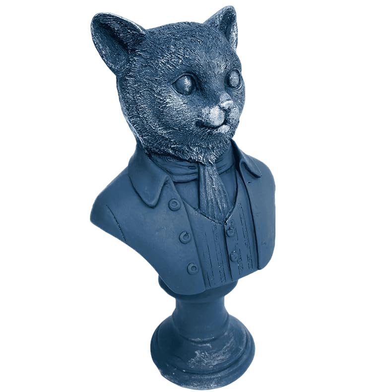 Tuxedo Katzenbüste Statue, Elegante Katzenskulptur, Elegante Katzenfigur mit Tuxedo, Gentleman Katzenbüste Statue, Tuxedo Katzenstatue, Katzenskulptur