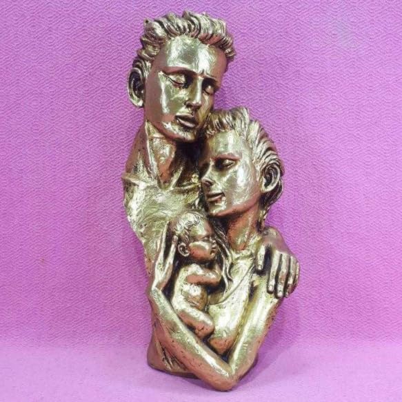 Modern Family Sculpture, Abstract Couple with Baby Statue, Family Love Statue, Couple with Baby Art, Polyester Family Statue, Family Decor