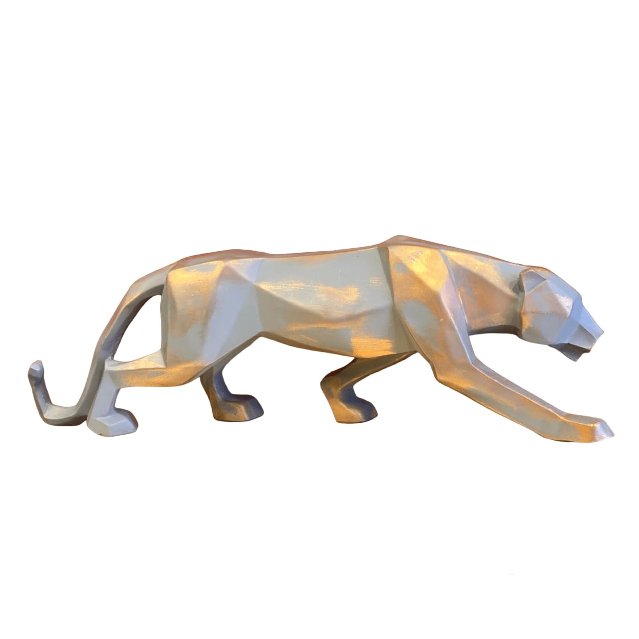Large Panther Statue, Geometric Animal Figurine, Abstract Panther Sculpture, Panther Decorative Showpiece, Decorative Tabletop Statue