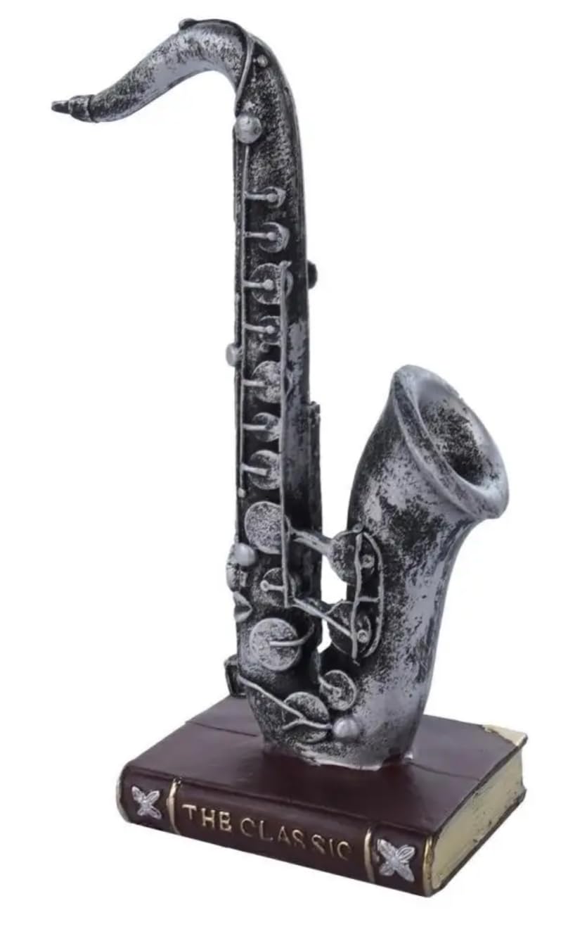 Saxophone Decor Statue, Jazz Music Decor, Saxophone Sculpture, Music Lover Gift, Jazz Home Decor, Saxophone Bookends, Musician Desk Decor
