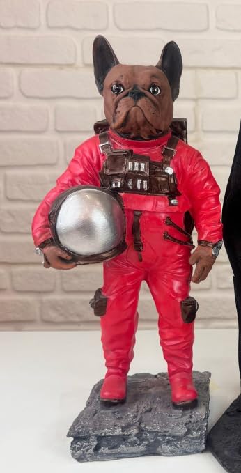 Astronaut BullDog Figurine, Dog In Spacesuit Statue, Space-Themed Bulldog Sculpture, Animal Astronaut Decor, Dog Lover Home Decor