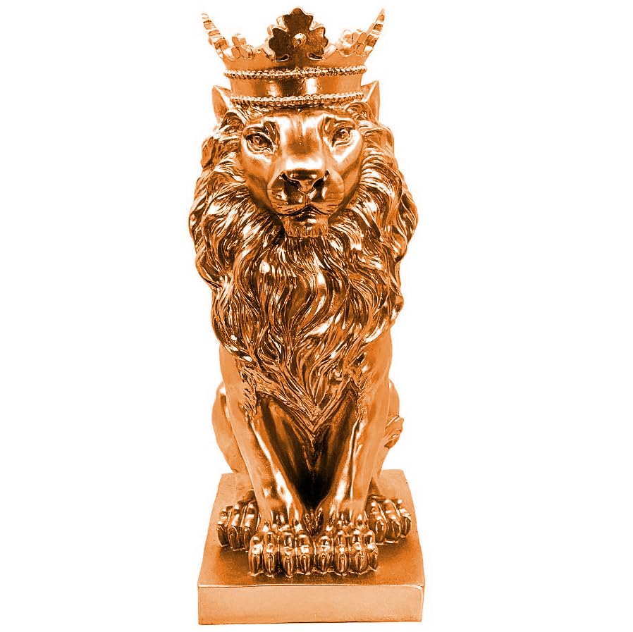 Regal Lion Statue With Crown, Crowned Lion Sculpture, Royal Jungle King Figurine, Royal Themed Home Decor, Lion Crown Figurine, Lion Crown Sculpture, Lion Crown Decor