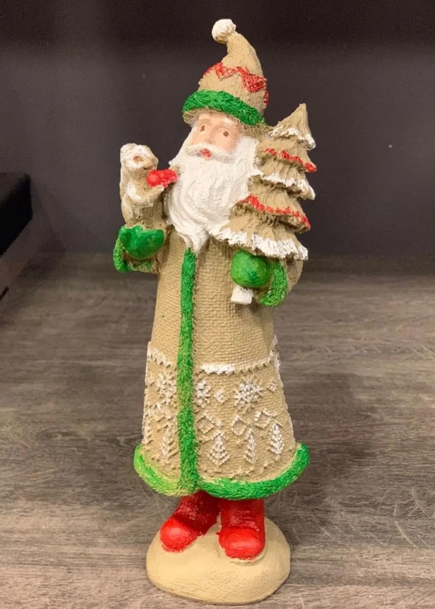 Santa Claus Figurine, Hand-Painted Christmas Decoration, Christmas Holiday Decor, Christmas Santa Statue, Christmas Santa Sculpture, Santa Statue, Santa Decor