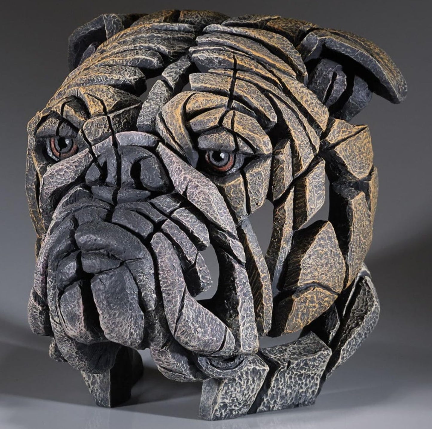 Abstract Bulldog Sculpture, Geometric Bulldog Head Statue, Bulldog Head Sculpture, Polyester Bulldog Wall or Shelf Sculpture, Bulldog Decor