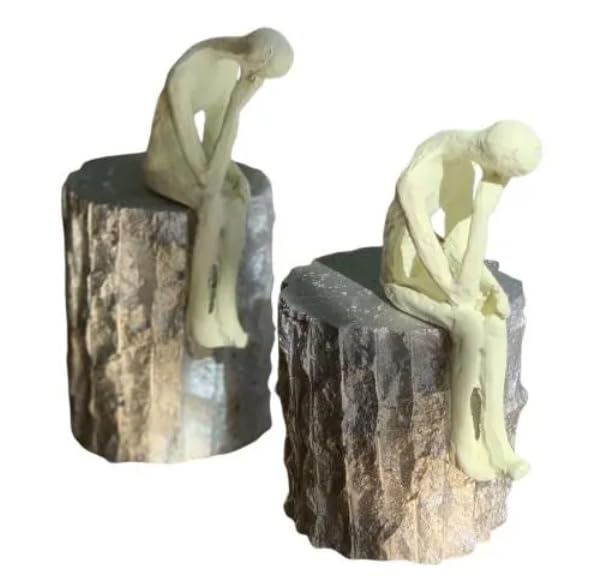 Thinker Human Sculpture Set of 2, Abstract Human Sculpture, Minimalist Human Figure Art, Modern Art Sculpture, Thinker Man Decor, Thinker Man Sculpture, Thinker Man Statue