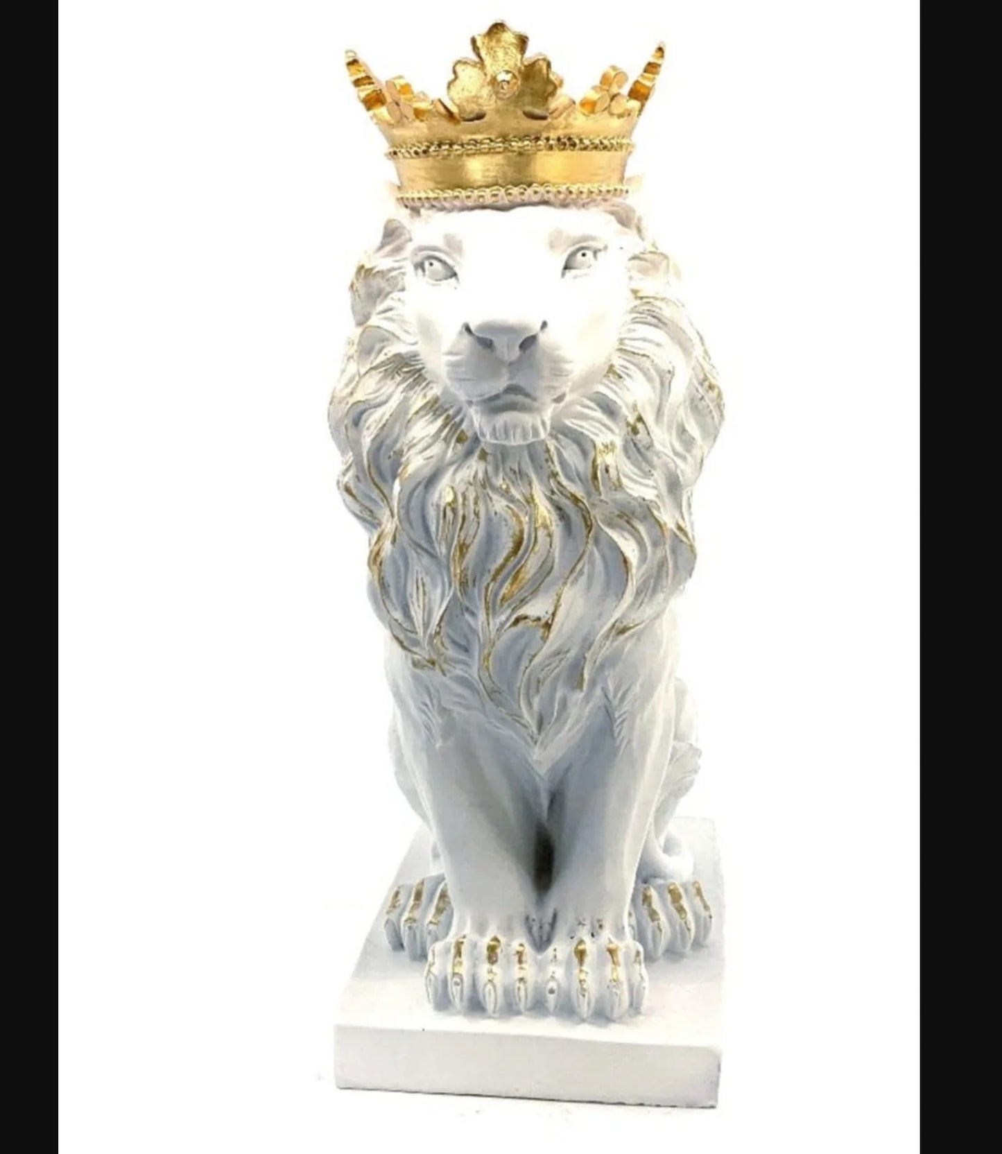 Regal Lion Statue With Crown, Crowned Lion Sculpture, Royal Jungle King Figurine, Royal Themed Home Decor, Lion Crown Figurine, Lion Crown Sculpture, Lion Crown Decor