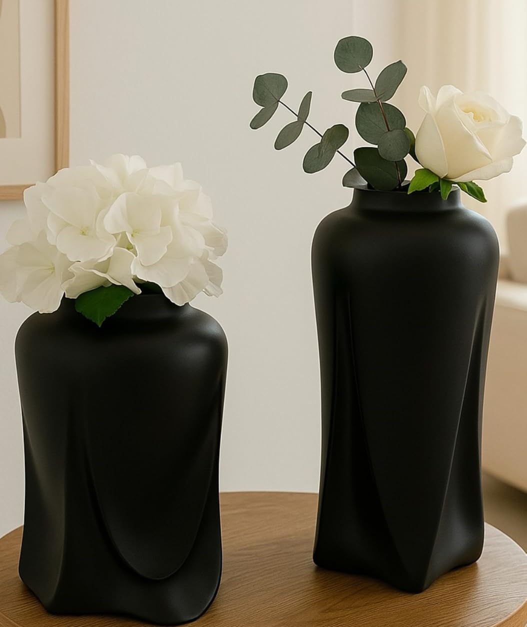 Modern Ceramic Vases Set of 2 or Single Piece, Unique Art Pottery Vase for Table or Shelf Display, Ceramic Modern Vase, Tall Modern Pottery