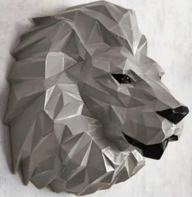 3D Lion Head Wall Sculpture, Geometric Lion Wall Art, Abstract Lion head Wall Decor, Lion Head Wall Decor, Lion Head Wall Sculpture, Lion Head Wall Statue, Lion Head Wall Decor