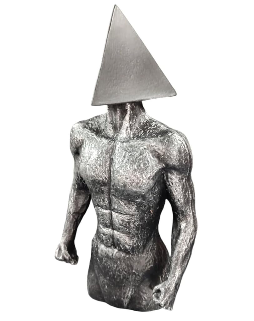 Geometric Head Sculptures Set of 3, Abstract Body Art Decor- Sphere, Cube, Pyramid Heads, Modern Art Decor, Abstract Human Figurines, Human Sculpture, Human Decor