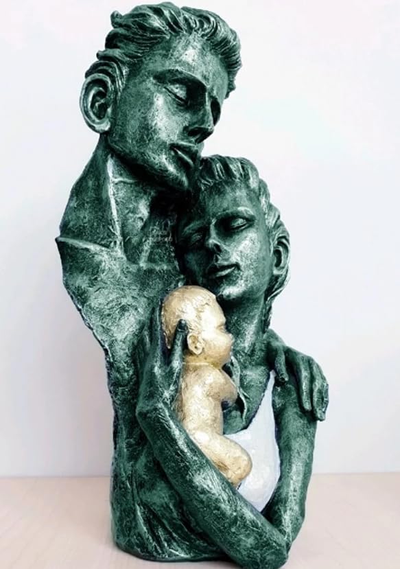 Modern Family Sculpture, Abstract Couple with Baby Statue, Family Love Statue, Couple with Baby Art, Polyester Family Statue, Family Decor