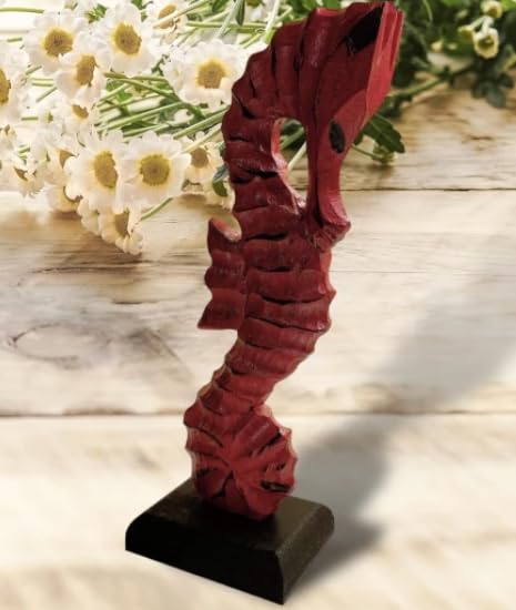 Handcrafted Seahorse Sculpture, Modern Sea Life Figurine, Seahorse Home Decor, Ocean Themed Decor, Seaside Room Decor, Handcrafted Sea Decor