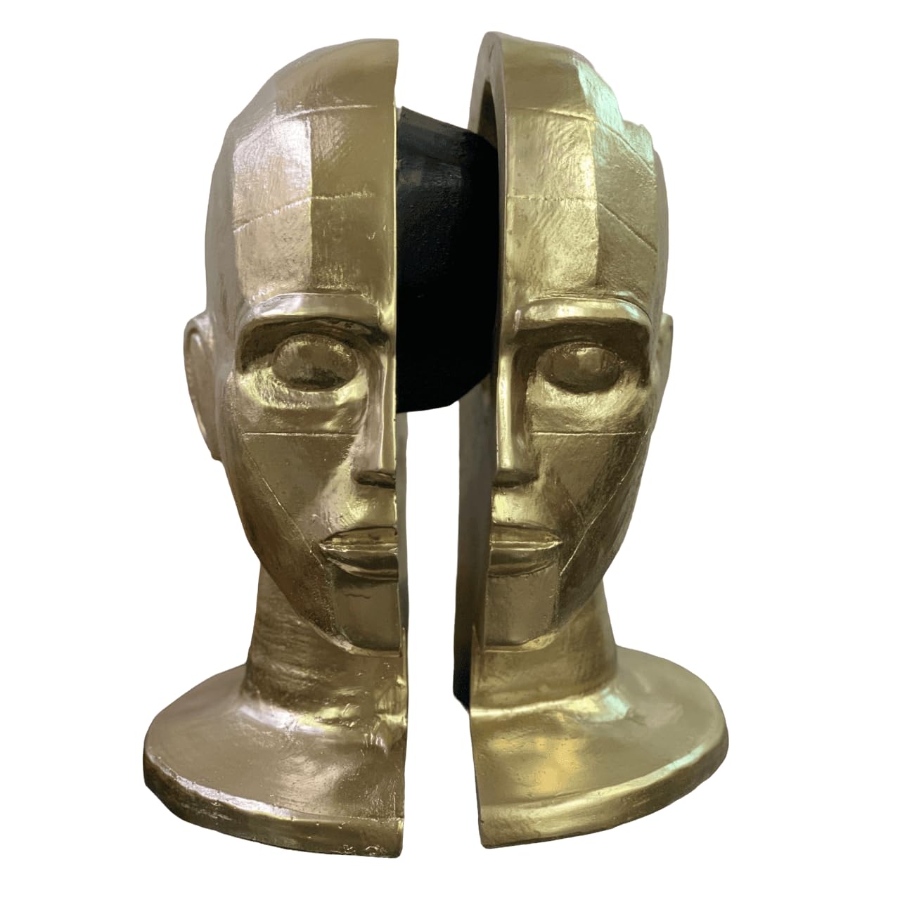 Abstrakte Gesichtsskulptur, Geometrische Kunstbüste Dekor, Geteilte Menschenkopfstatue, Künstlerisches Dekor mit zwei Gesichtern, Gesichtsskulptur, Gesichtsfigur, Gesichtsdekor, Gesichtsstatue, Gesichtsobjekte