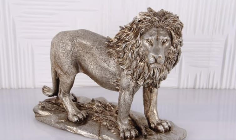Majestic Lion Statue, Lion Figurine, Handmade Lion Sculpture for Shelf or Desk Display, Lion Statue Decor, Animal Sculpture Gift