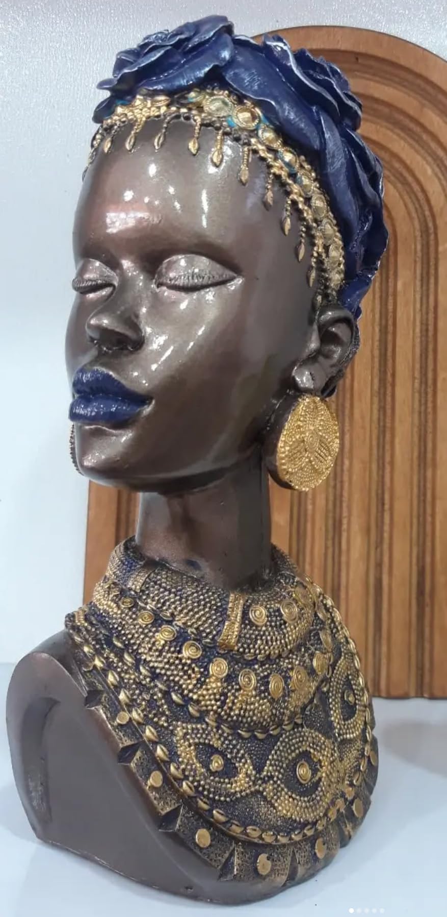 African Woman Bust Statue, Elegant African Lady Sculpture, Ethnic Art Home Decor, African Woman Statue, Tribal Lady Decor, African Art Decor
