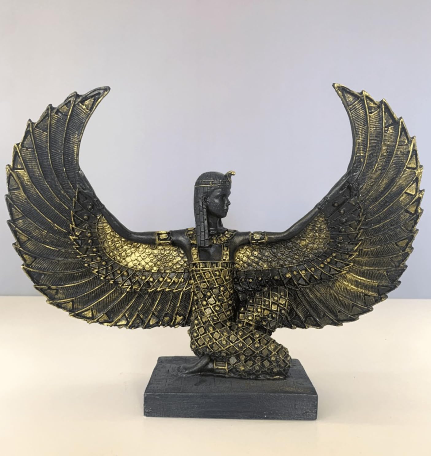 Egyptian Maat Statue with Open Wings, Ancient Egypt Maat Sculpture, Egyptian Winged Maat Figurine, Egyptian Mythology Statue of Maat, Maat Sculpture, Maat Statue, Maat Decor