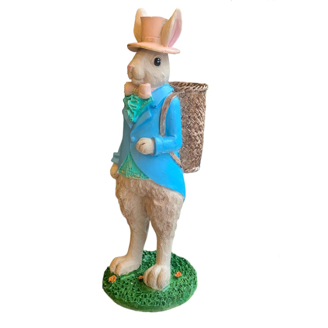 Bunny Figurine with Basket, Rabbit Statue, Rabbit Lover Gift, Unique Bunny Decoration, Rabbit Figurine With Basket, Easter Rabbit Decor, Easter Bunny Decor, Easter Rabbit Statue