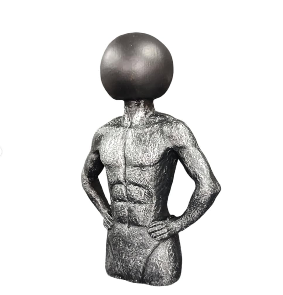 Geometric Head Sculptures Set of 3, Abstract Body Art Decor- Sphere, Cube, Pyramid Heads, Modern Art Decor, Abstract Human Figurines, Human Sculpture, Human Decor