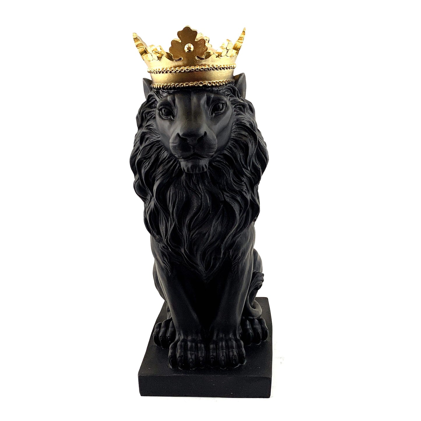 Regal Lion Statue With Crown, Crowned Lion Sculpture, Royal Jungle King Figurine, Royal Themed Home Decor, Lion Crown Figurine, Lion Crown Sculpture, Lion Crown Decor