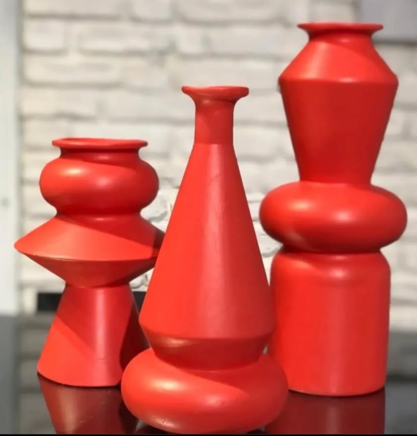 Modern Ceramic Vases Set, Geometric Decorative Vases, Minimalist Table Vase, Geometric Flower Vase, Boho Aesthetic Vases, Abstract Art Vases, Flower Vase