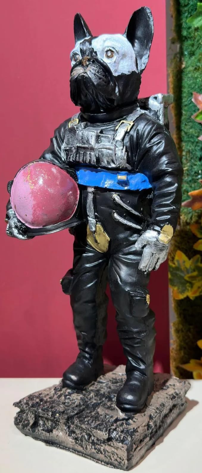 Astronaut BullDog Figurine, Dog In Spacesuit Statue, Space-Themed Bulldog Sculpture, Animal Astronaut Decor, Dog Lover Home Decor