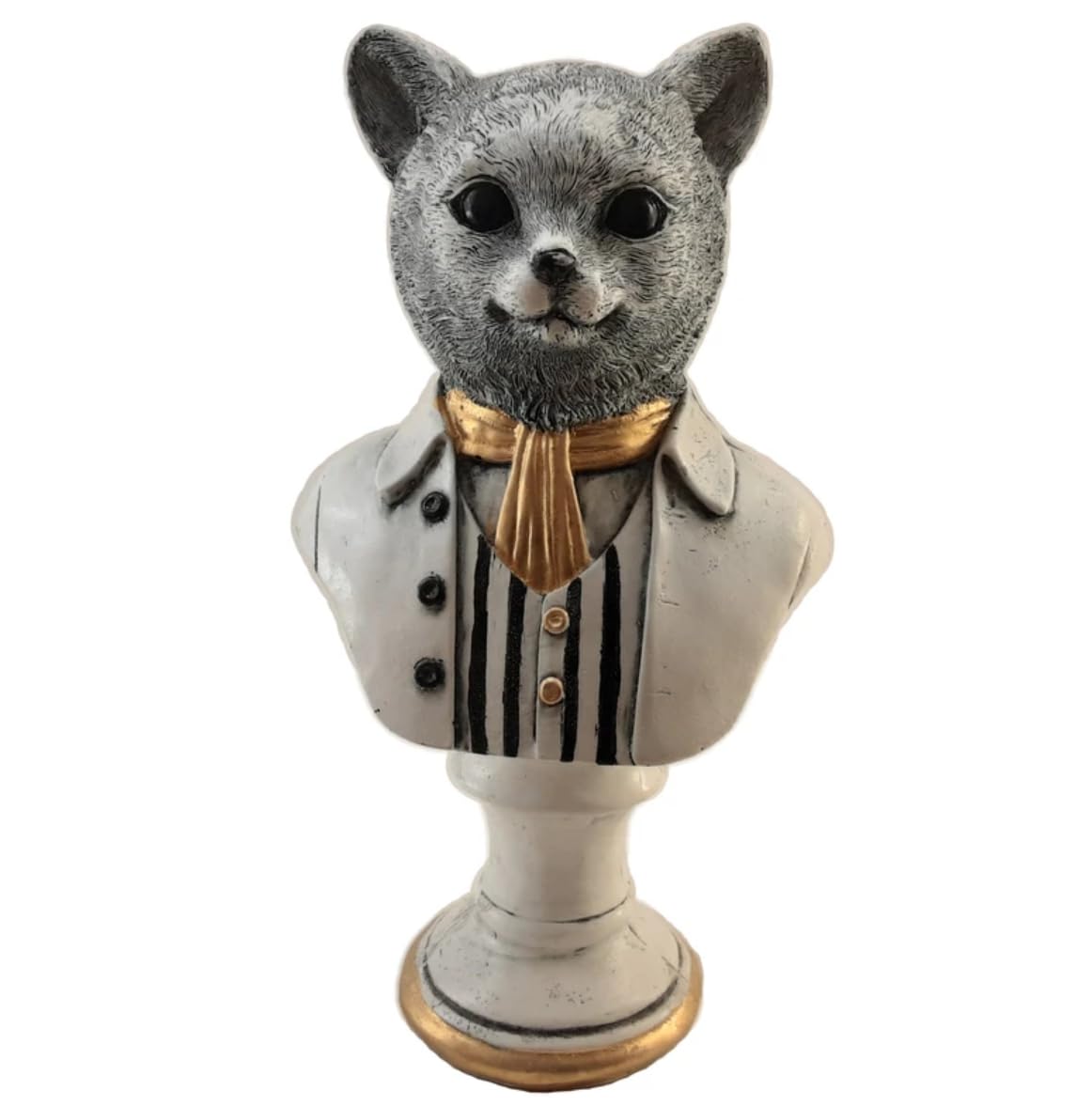 Tuxedo Katzenbüste Statue, Elegante Katzenskulptur, Elegante Katzenfigur mit Tuxedo, Gentleman Katzenbüste Statue, Tuxedo Katzenstatue, Katzenskulptur