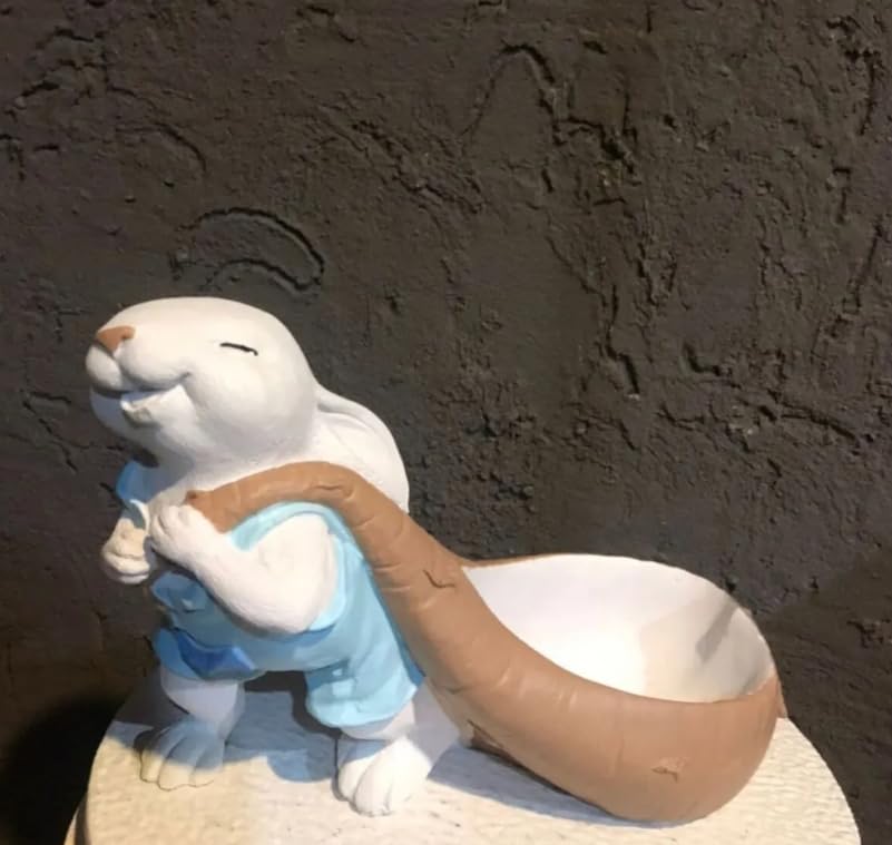 Whimsical Bunny Planter Decor, Rabbit Figurine Pot, Cute Bunny Flower Pot, Farmhouse Rabbit Decor, Easter Bunny Planter, Animal Planter, Rabbit Planter Decor, Bunny Planter Statue