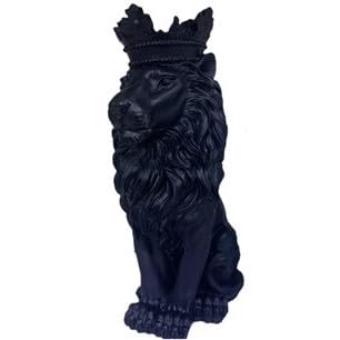 Regal Lion Statue With Crown, Crowned Lion Sculpture, Royal Jungle King Figurine, Royal Themed Home Decor, Lion Crown Figurine, Lion Crown Sculpture, Lion Crown Decor
