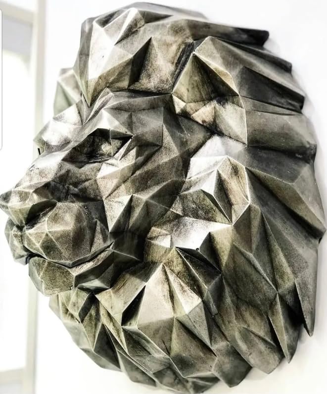 3D Lion Head Wall Sculpture, Geometric Lion Wall Art, Abstract Lion head Wall Decor, Lion Head Wall Decor, Lion Head Wall Sculpture, Lion Head Wall Statue, Lion Head Wall Decor