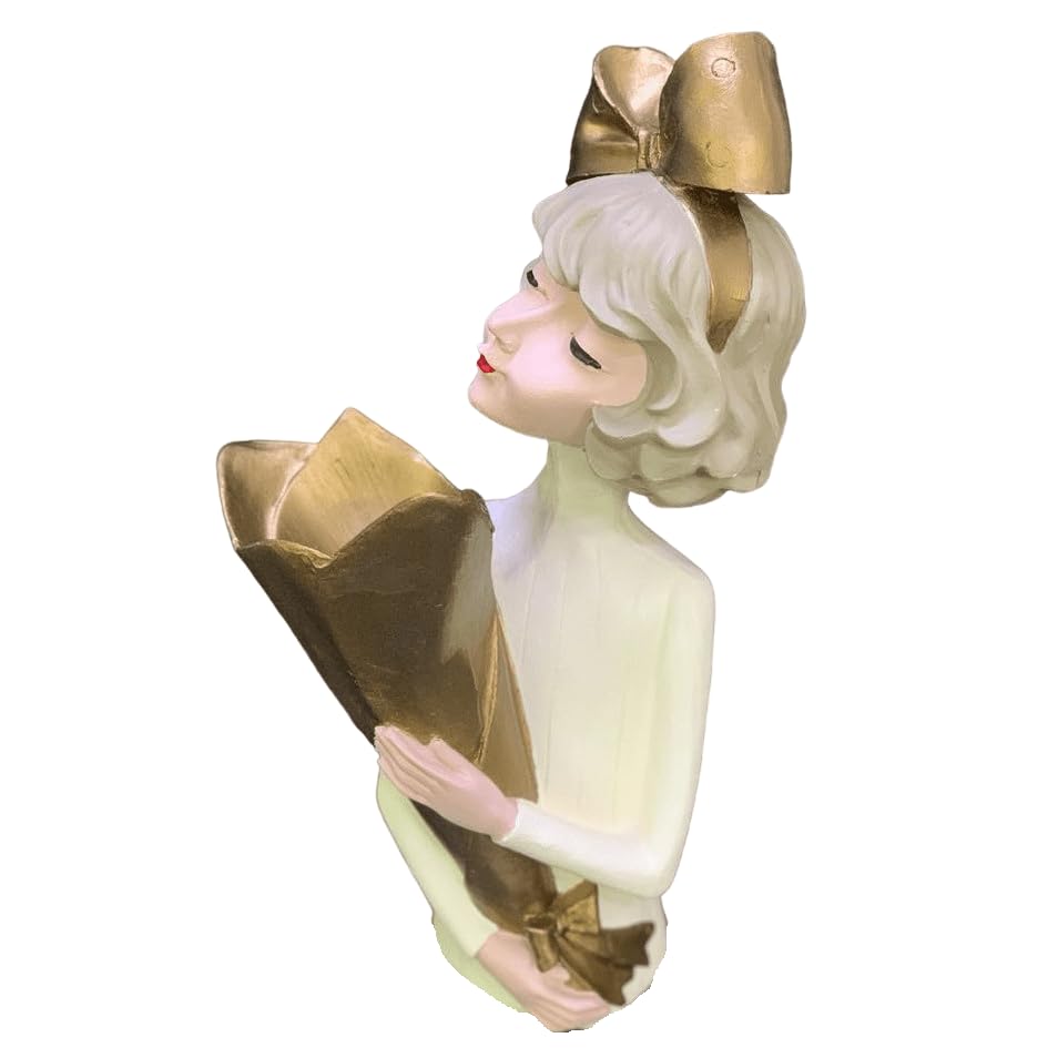 Cute Bouquet Girl Sculpture, Girl Doll Statue Holding Bouquet, Girl Figurine With Bouquet, Unique Girl Figurine Gift, Girl Decor Statue, Girl Sculpture, Girl Decor