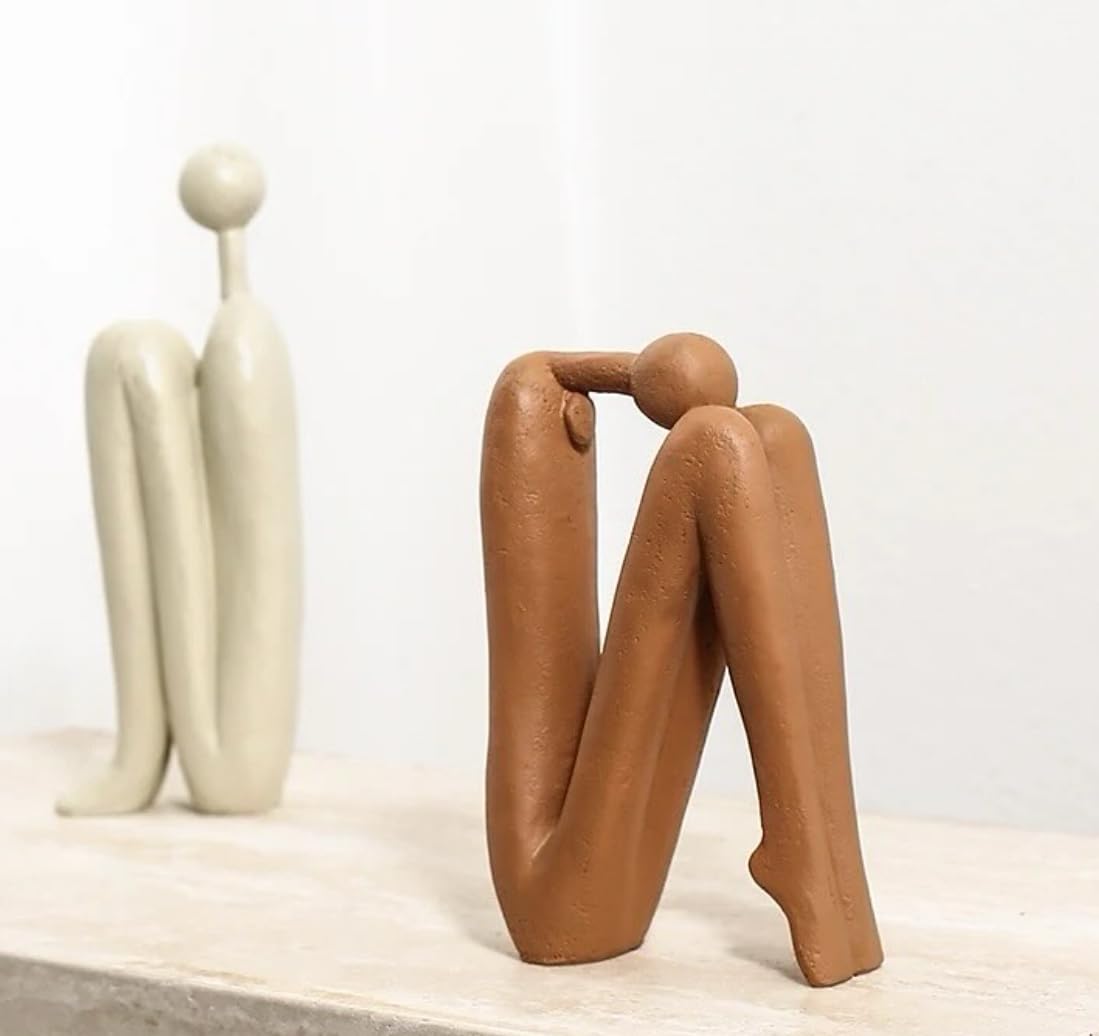 Abstract Bookends Set of 2, Modern Figurines for Shelf or Desk Decor, Abstract Bookends, Modern Bookshelf Decor, Polyester Bookend Set