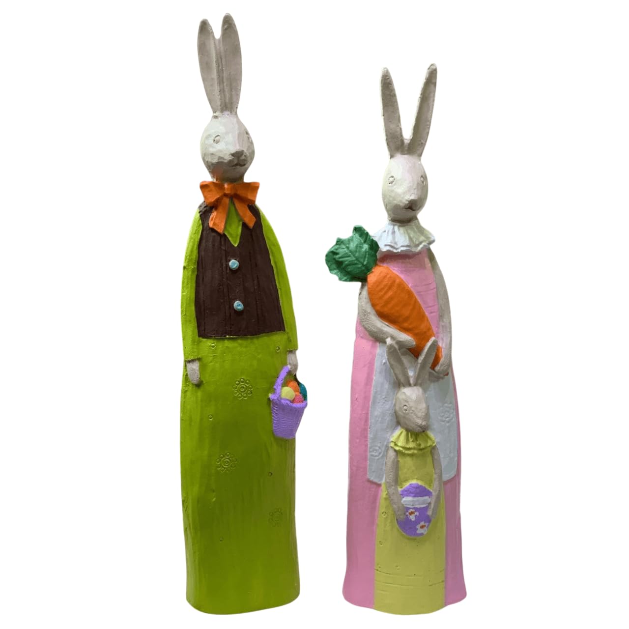 Easter Bunny Family Figurines, Easter Decoration Gift, Easter Bunny Figurines, Festive Rabbit Decor, Cute Bunny Couple, Seasonal Decor Gift