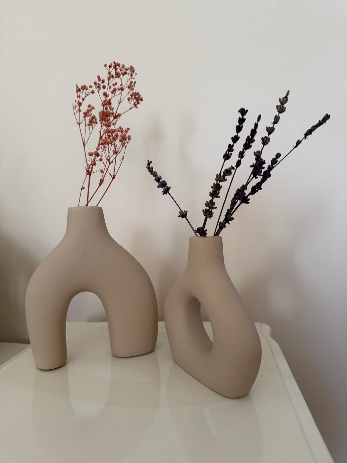 Amorphous Ceramic Vases Set-2, Round Matte Donut Vases, Minimalist Home Decor, Handmade Vase, Decorative Gift, Boho Style Vase, Donut Vase, Round Vase, Amorphous Vase