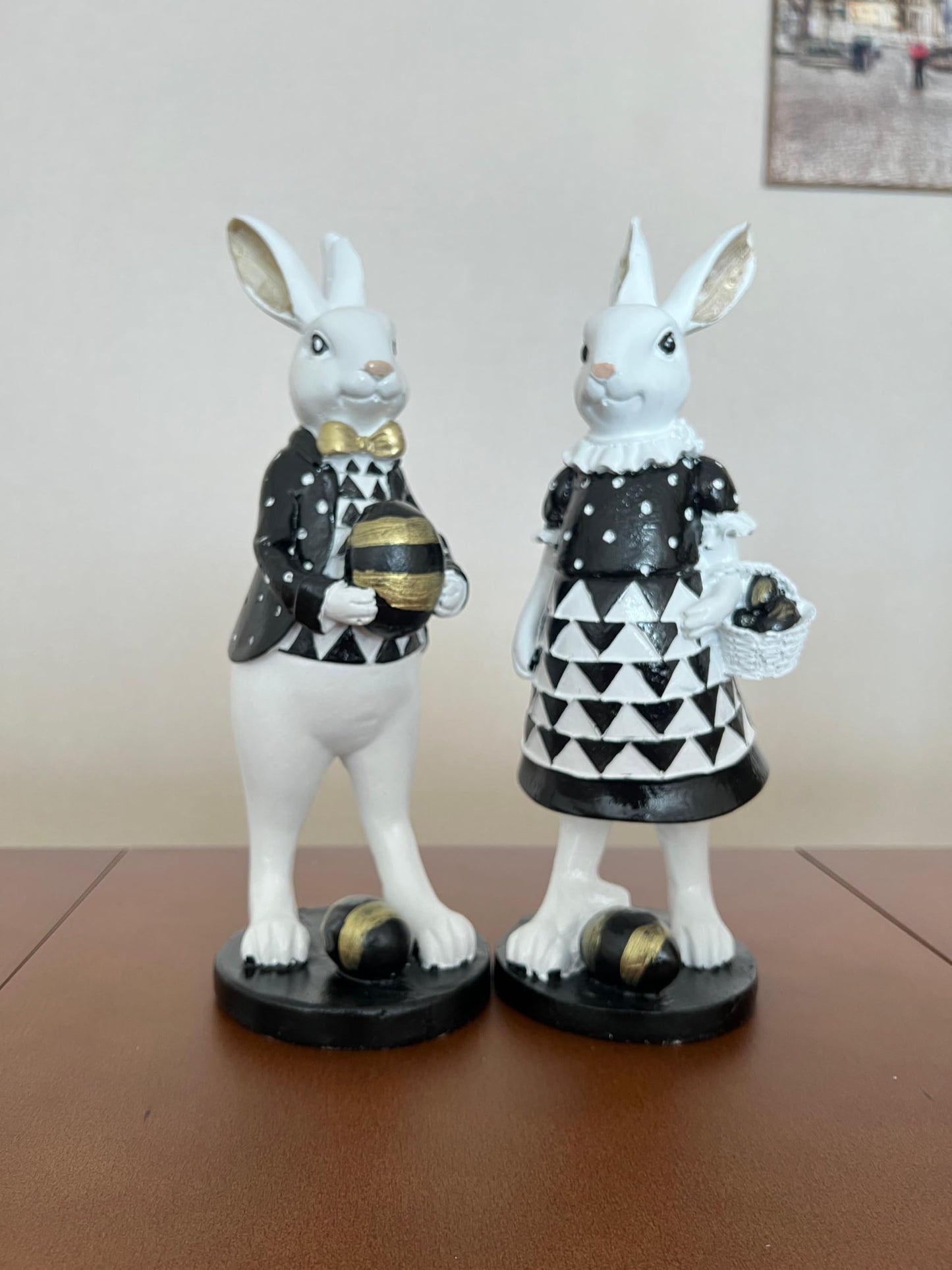 Cute Easter Bunny Figurines, Rabbit Decor, Elegant Spring Decoration, Easter Table Centerpiece, Easter Rabbit Figurine, Easter Rabbit Decor, Easter Bunny Decor, Easter Rabbit Statue