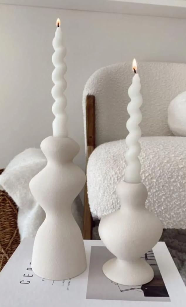 Modern Polyester Candle Holder, Minimalist Candlestick, Nordic Style Candle Holder, Polyester Candle Holder, Handmade Candle Holder