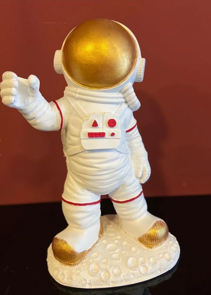 Astronaut On Moon Base, Astronaut Figurine, Space Decor Statue, Space Explorer Ornament, Moon Landing Figurine, Modern Astronaut Sculpture, Astronaut Statue