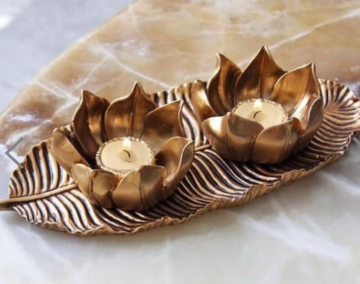 Handmade Lotus Flower Candle Holder, Lotus and Leaf Candle holder Set, Zen-Inspired Candle Holder, Candle Holder Decor, Candle Holder Gift, Handmade Candlestick
