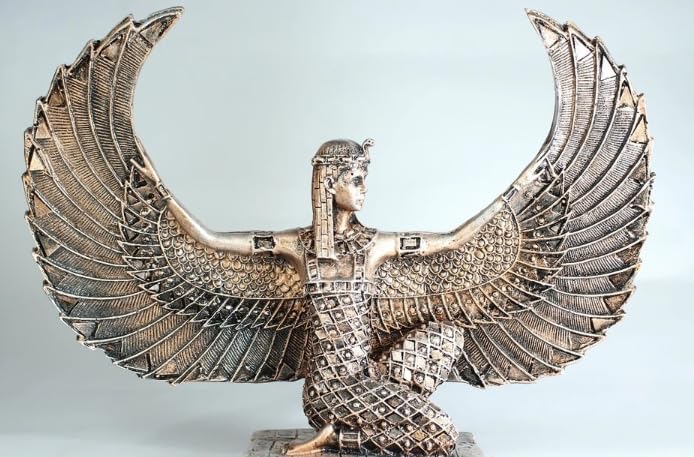 Egyptian Maat Statue with Open Wings, Ancient Egypt Maat Sculpture, Egyptian Winged Maat Figurine, Egyptian Mythology Statue of Maat, Maat Sculpture, Maat Statue, Maat Decor