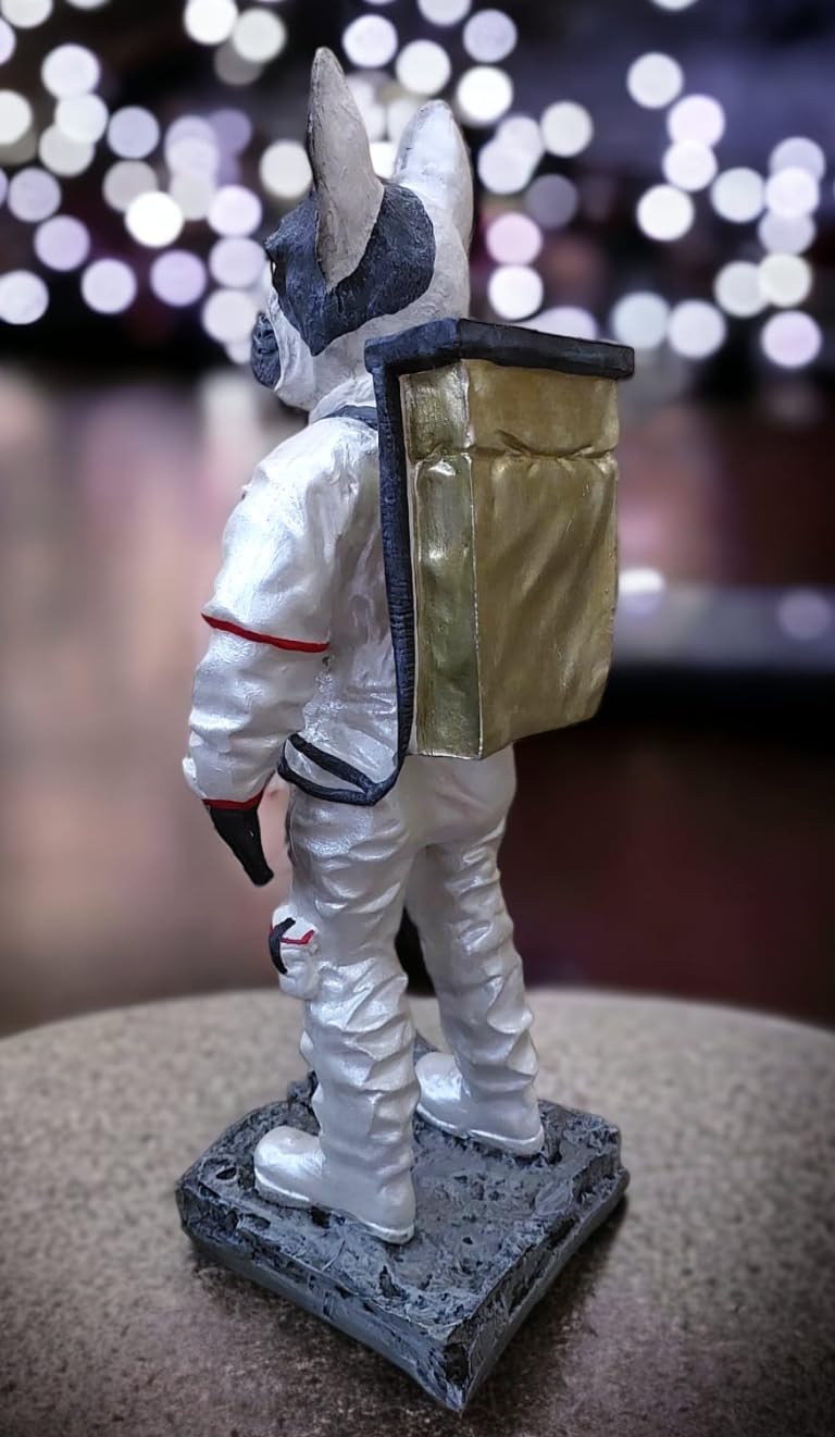 Astronaut BullDog Figurine, Dog In Spacesuit Statue, Space-Themed Bulldog Sculpture, Animal Astronaut Decor, Dog Lover Home Decor