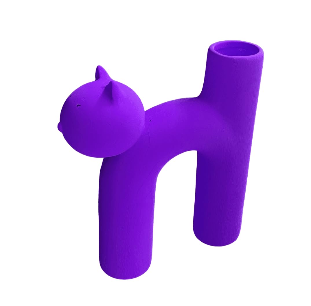 Süße Vase in Katzenform, Katzenvase für Blumen, Keramikvase, nordisches Kunstdekor, Geschenk für Zuhause, Geschenk für Katzenliebhaber, Keramik-Katzenvase, Katzenvase, Katzenförmige Vase, Blumenvase
