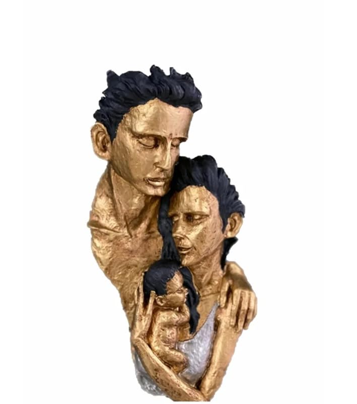 Modern Family Sculpture, Abstract Couple with Baby Statue, Family Love Statue, Couple with Baby Art, Polyester Family Statue, Family Decor