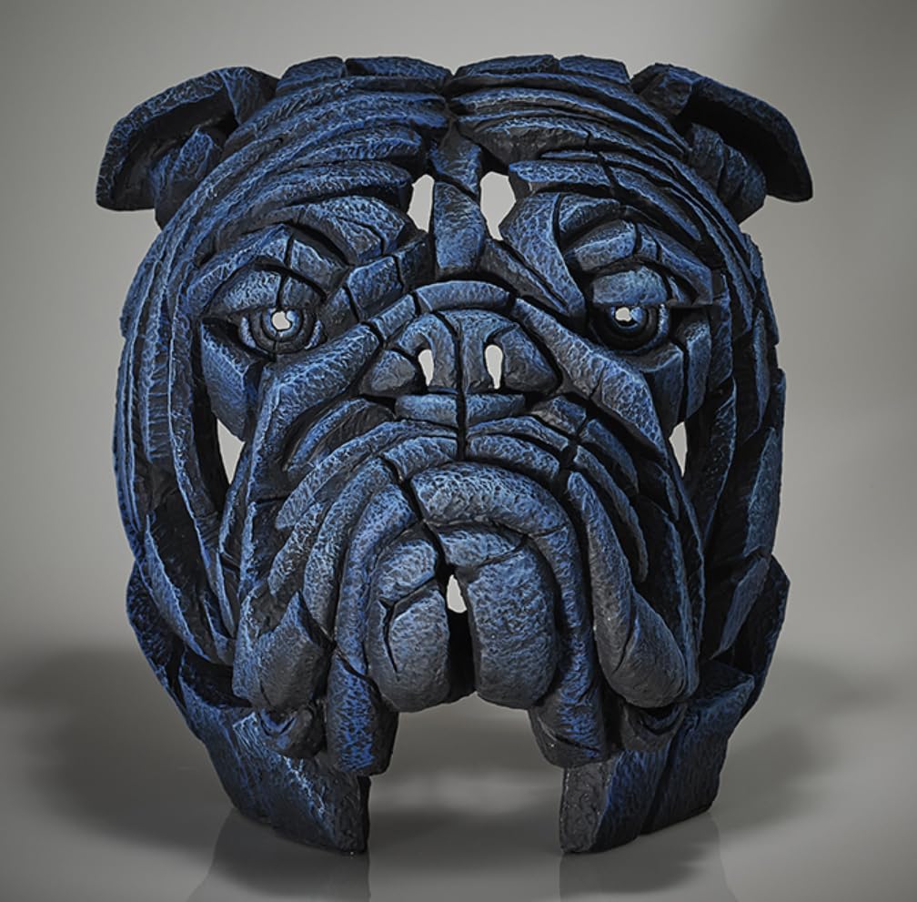 Abstract Bulldog Sculpture, Geometric Bulldog Head Statue, Bulldog Head Sculpture, Polyester Bulldog Wall or Shelf Sculpture, Bulldog Decor