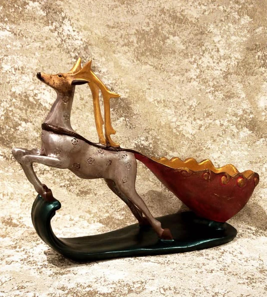 Elegant Deer Wine Rack Sculpture, Decorative Wine Rack with Deer Figure, Stylish Deer Wine Rack Statue, Stylish Animal Bar Decor,