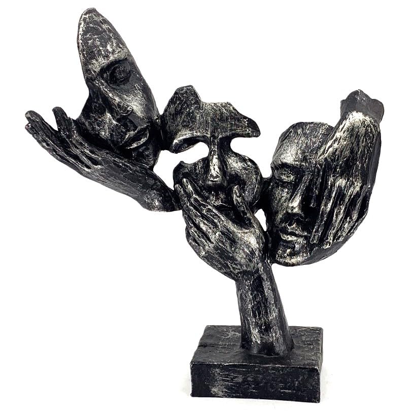 Abstract Three Face On Hand Statue, Tabletop Art Decor, Modern Face Sculpture, Abstract Design Decor, Face Sculpture, Face Statue, Face Decor, Face Objects, Face Figurine