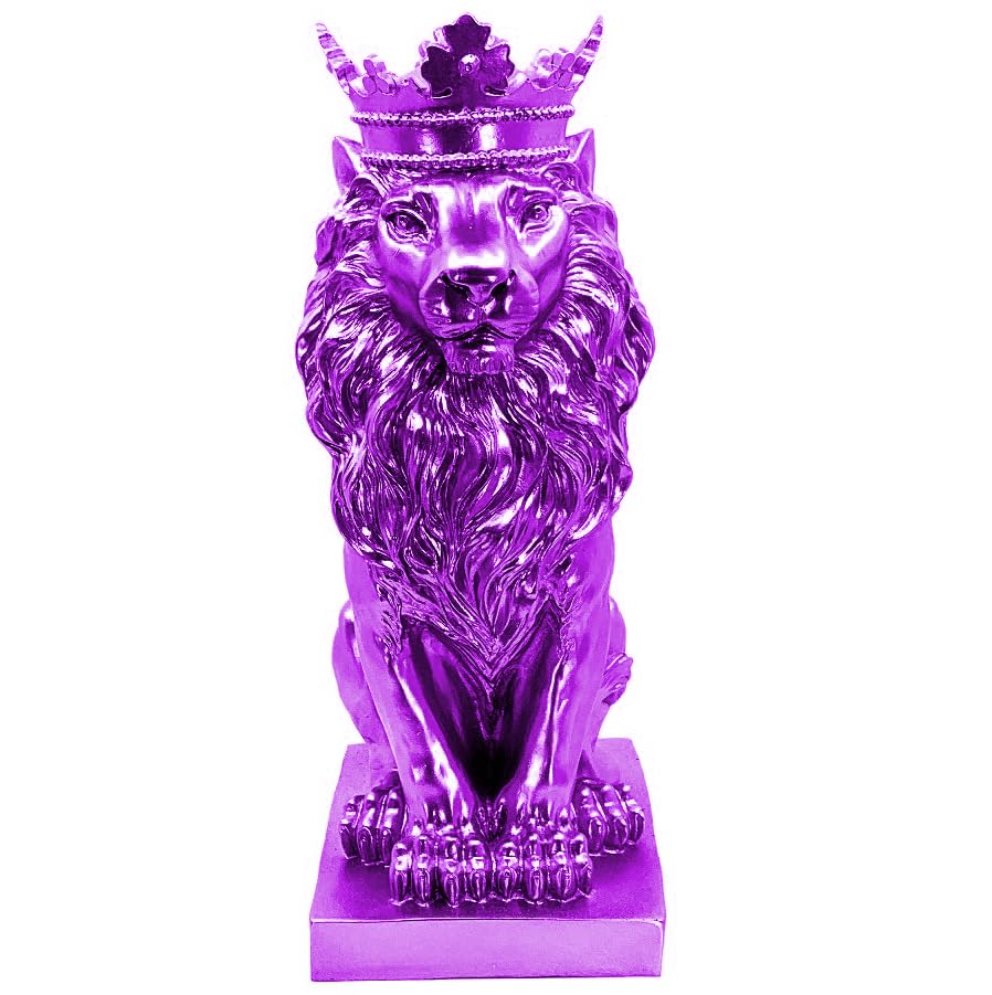 Regal Lion Statue With Crown, Crowned Lion Sculpture, Royal Jungle King Figurine, Royal Themed Home Decor, Lion Crown Figurine, Lion Crown Sculpture, Lion Crown Decor