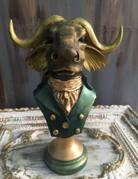 Buffalo Man Statue, Handmade Buffalo Sculpture, Buffalo Head Statue, Elegant Buffalo Head Sculpture, Buffalo Sculpture, Buffalo Man Decor, Buffalo Head Statue, Buffalo Head Sculpture
