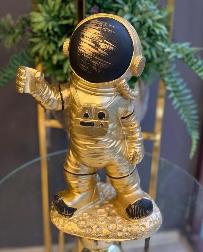 Astronaut On Moon Base, Astronaut Figurine, Space Decor Statue, Space Explorer Ornament, Moon Landing Figurine, Modern Astronaut Sculpture, Astronaut Statue