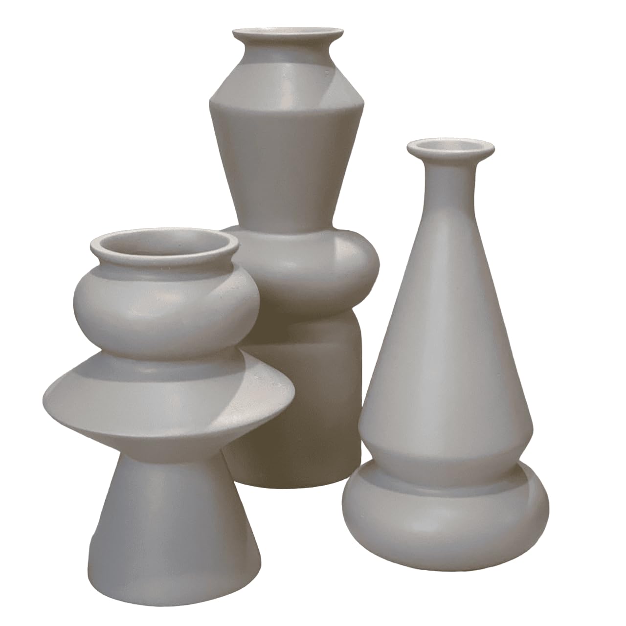 Modern Ceramic Vases Set, Geometric Decorative Vases, Minimalist Table Vase, Geometric Flower Vase, Boho Aesthetic Vases, Abstract Art Vases, Flower Vase